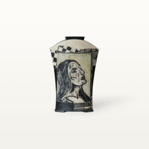 kunstvolle keramik muster frau vase töpferei stilvoll elegant handgemacht