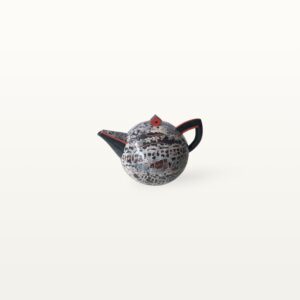 Kunstvolle Teekanne aus Keramik in Schwarz