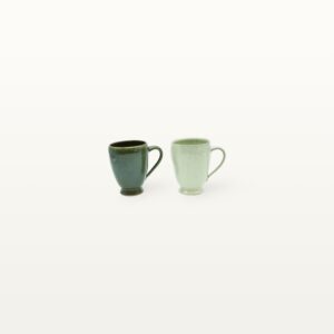 Kaffeepot Teepot Keramik Kaffeetasse dunkelgrün sandfarben elegant