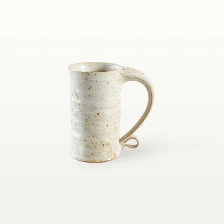 Gerade, hohe Keramiktasse - weiß