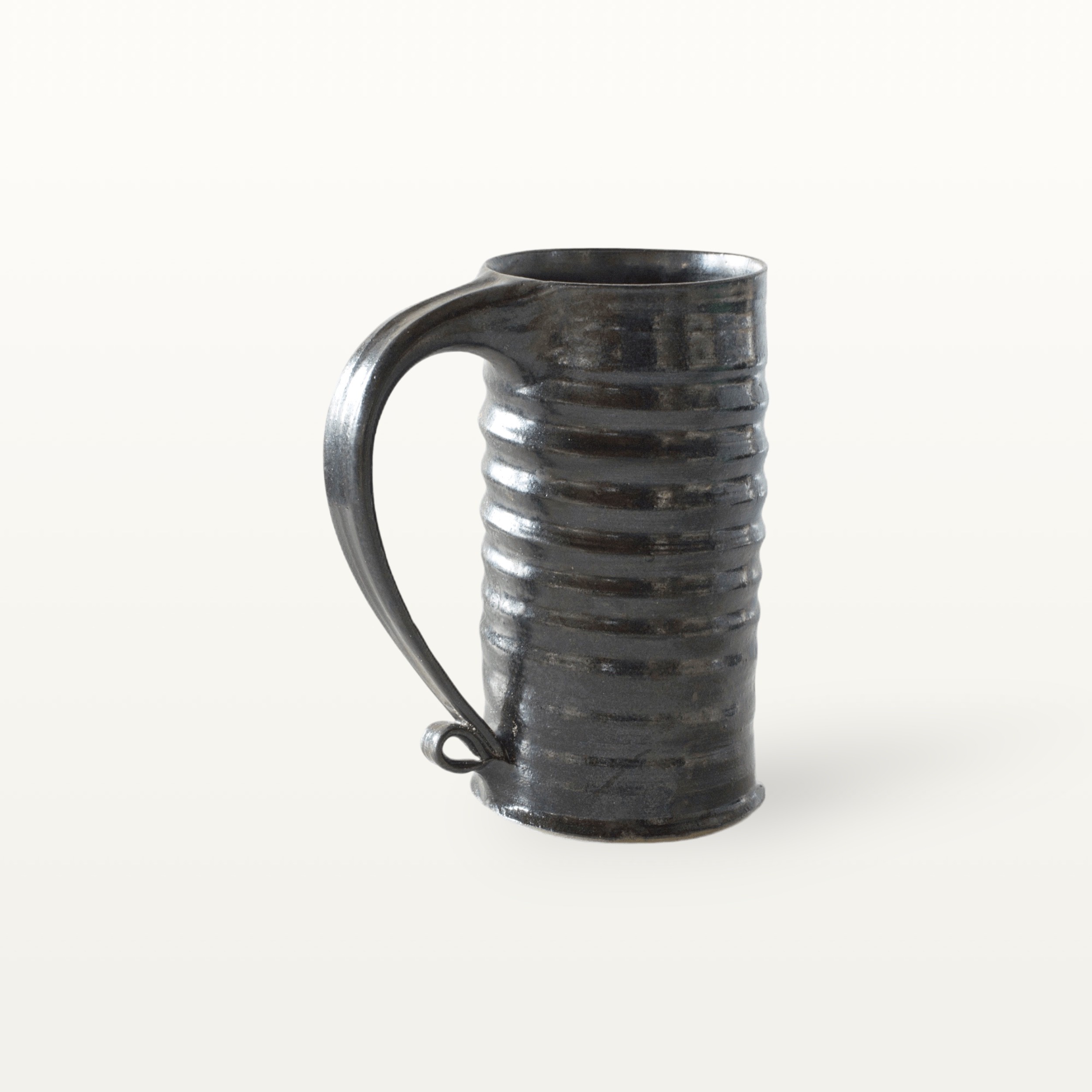 Hohe Jumbotasse in erdigen Farben - Schwarz 2 Hohe Jumbotasse in erdigen Farben - Schwarz – Bild 2