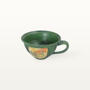 Keramik Kaffeetasse, handgemacht in Grün