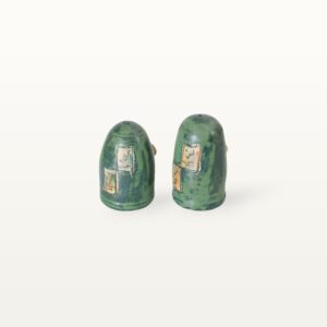 Handgemachte Salz und Pfefferstreuer aus Keramik in grün