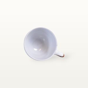 Keramik Milchkaffeetasse Gesichtspunkte Mit Terrakottaband individuell handgetöpfert handgemachtes küchegeschirr