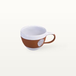Keramik Tasse Kaffee Cappuccino handgemacht weiß braun künstlerisch