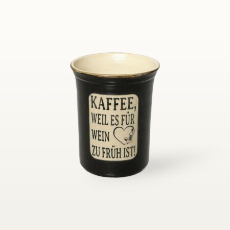 Große Tasse - Graphico Explizit - Kaffee statt Wein - Schwarz