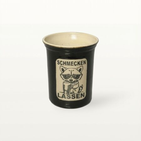 Große Tasse - Graphico Klartext - Waschbär - Schwarz