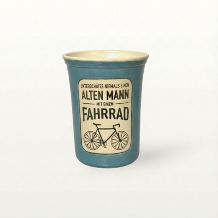 Große Tasse - Graphico Klartext - Fahrrad - Türkis