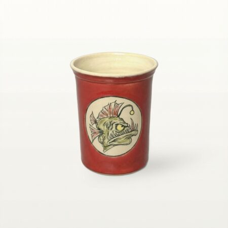 Große Tasse - Graphico Klartext - Cool Fisch - Rot