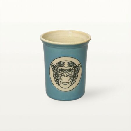 Große Tasse - Graphico Natur - Schimpanse - Türkis