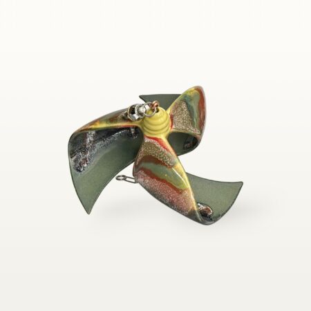 Alternative view of Hängende Windmühle für den Garten - Grün und Gelb