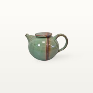 Teekanne Keramik handgemacht modern grün getöpfert