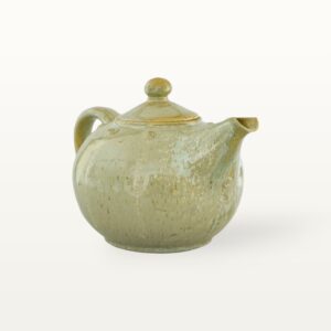 Getöpferte Keramik Teekanne Lilly Grün gesprenkelt rustikal