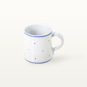 Keramik Tasse handgemacht blau weiß Stella Punkte