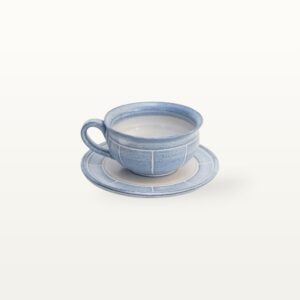 Tasse klein mit Unterteller "Feinstrich Blau"
