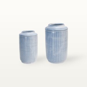 Blaue Vase aus Keramik, getöpfert