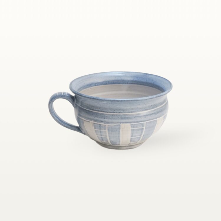 Bauchige Tasse "Feinstrich Blau" - breite Streifen – Bild 3