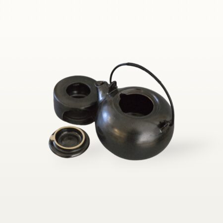 Alternative view of Schwarze, runde Teekanne aus Steinzeug mit Stövchen - Steinbrecher Set