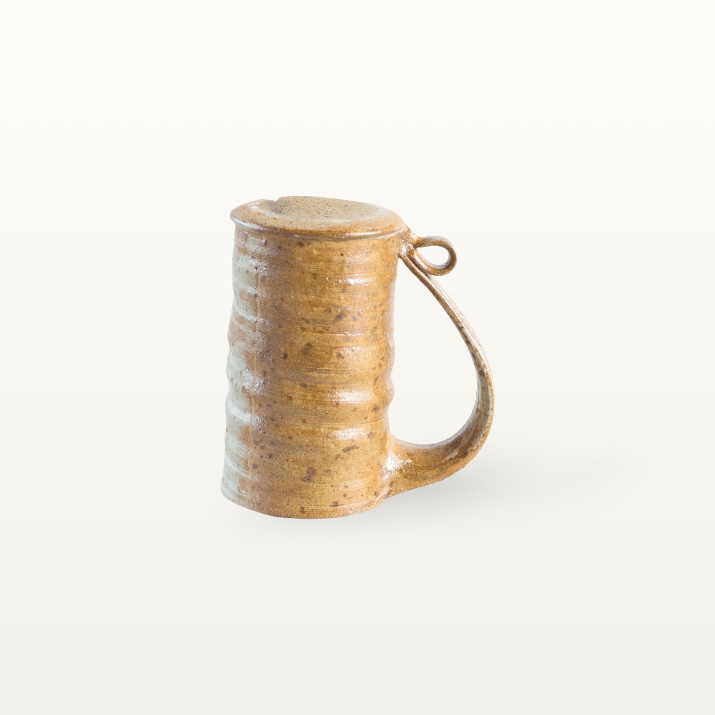 Gerade, hohe Keramiktasse - weiß und braun 3 Gerade, hohe Keramiktasse - weiß und braun – Bild 3