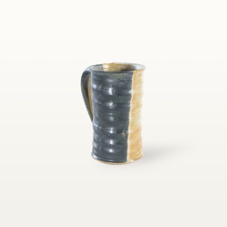 Alternative view of Gerade, hohe Keramiktasse - weiß und blau