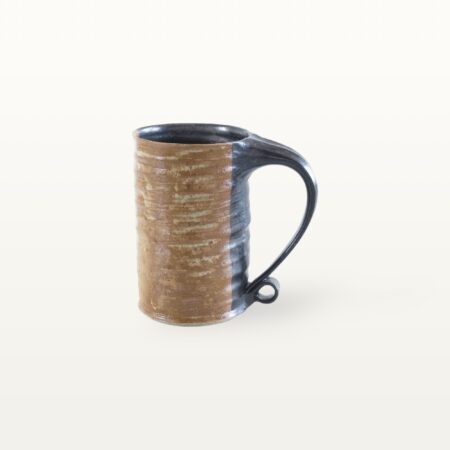 Alternative view of Gerade, hohe Keramiktasse - braun und schwarz