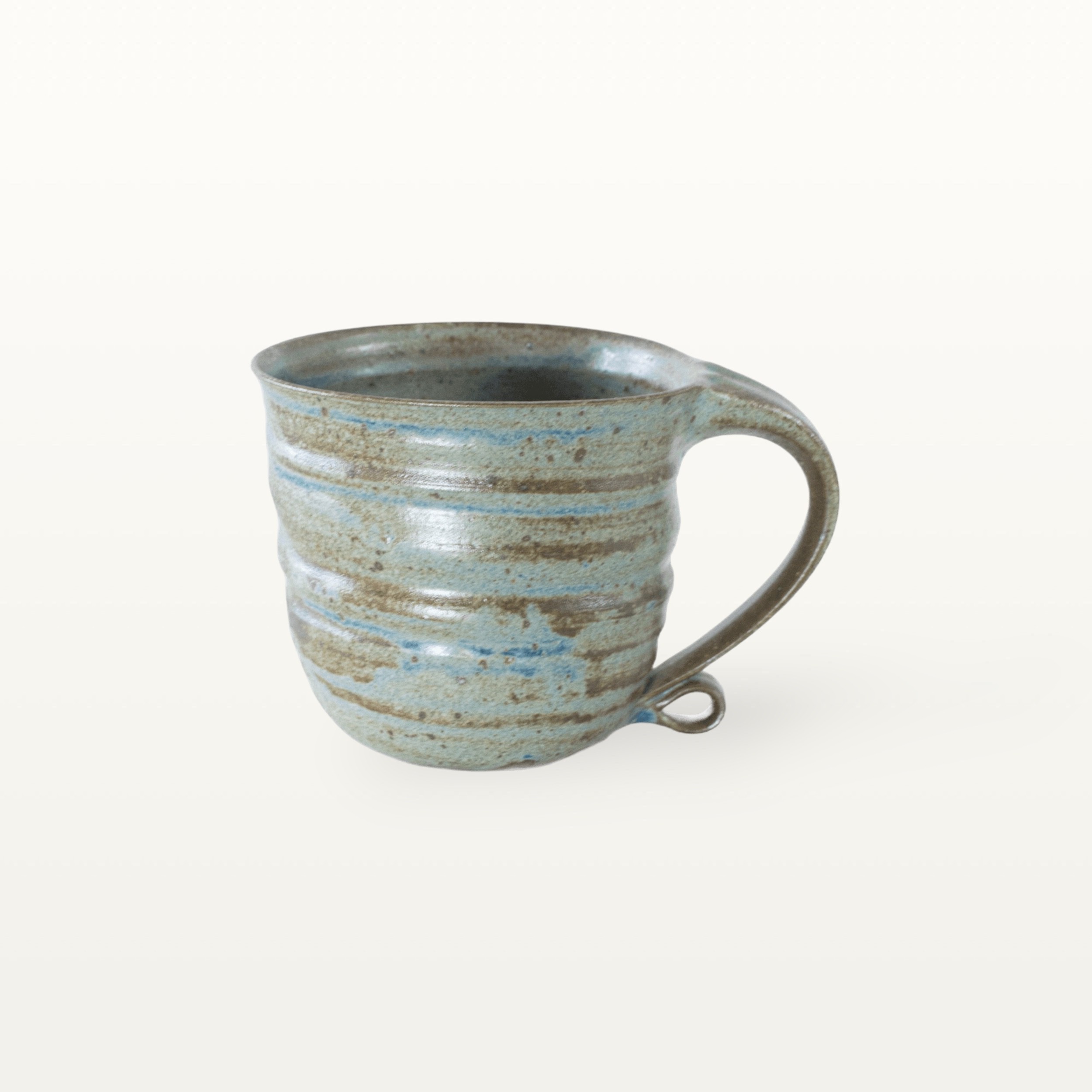 Große, natürliche Keramiktasse - blau