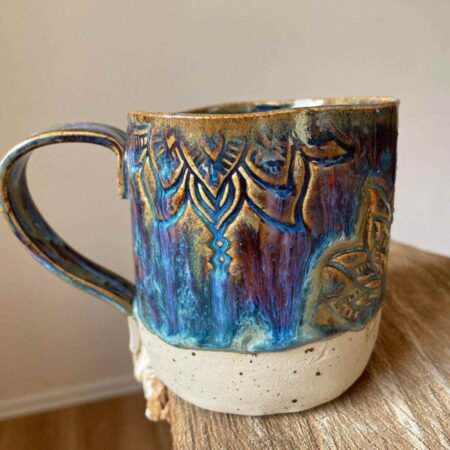 Alternative view of handgemachte Tasse Lotus - Blau