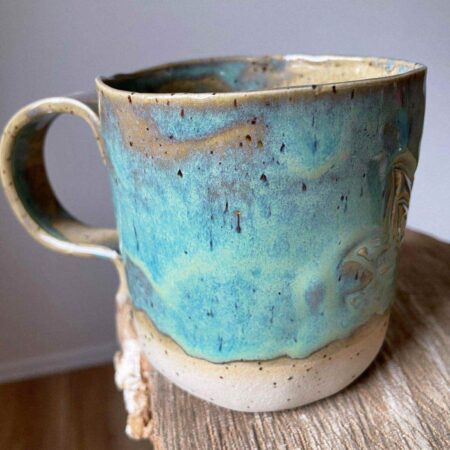 Alternative view of handgemachte Tasse Lotus - Türkis