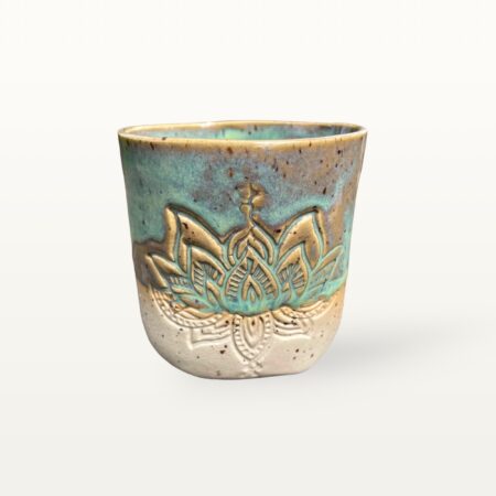 getöpferter Becher Lotus - Türkis