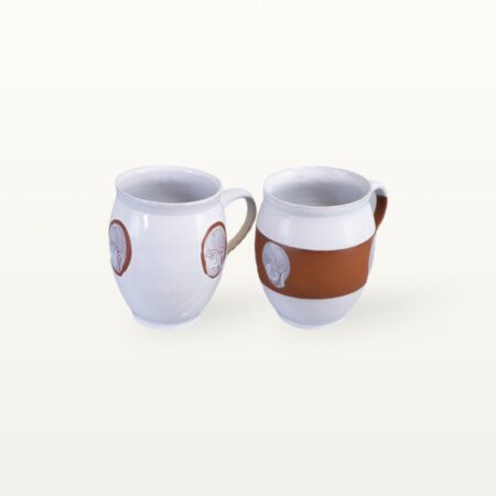 Bauchige Tasse "Gesichtspunkte" - Terrakottaband 11