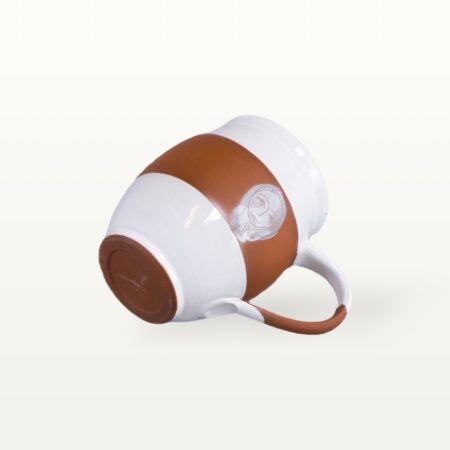 Bauchige Tasse "Gesichtspunkte" - Terrakottaband 10
