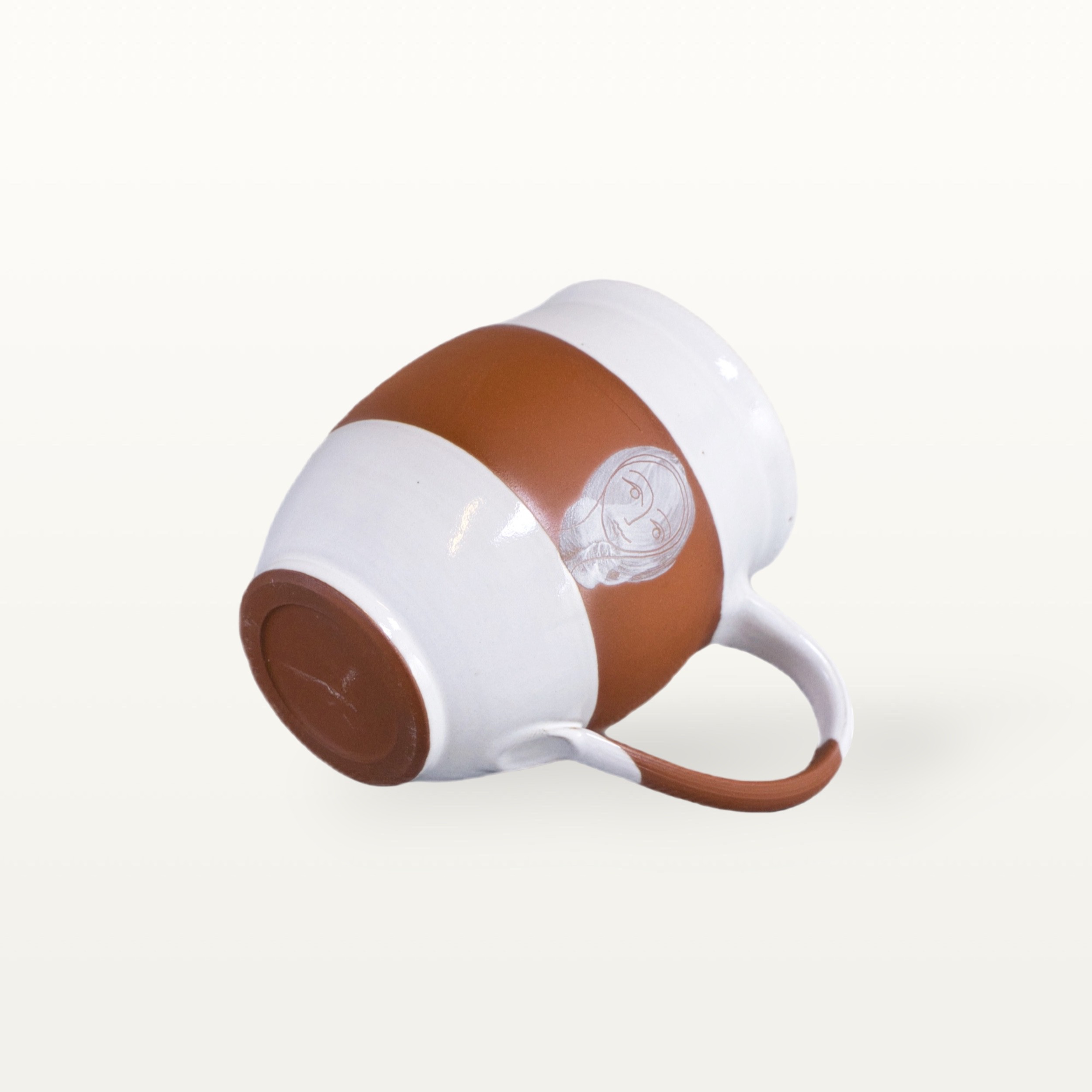 Bauchige Tasse "Gesichtspunkte" - Terrakottaband 5 Bauchige Tasse "Gesichtspunkte" - Terrakottaband – Bild 5
