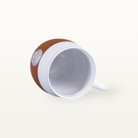 Bauchige Tasse "Gesichtspunkte" - Terrakottaband 9