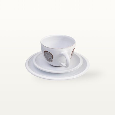 Gedeck, Teller, Unterteller, Tasse, "Gesichtspunkte-Frau" – Bild 2