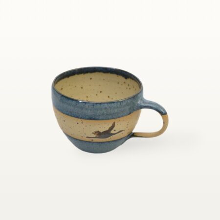 Cappuccinotasse mit Kranichmotiv