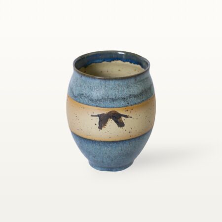 Große bauchige Tasse mit Kranichmotiv 10