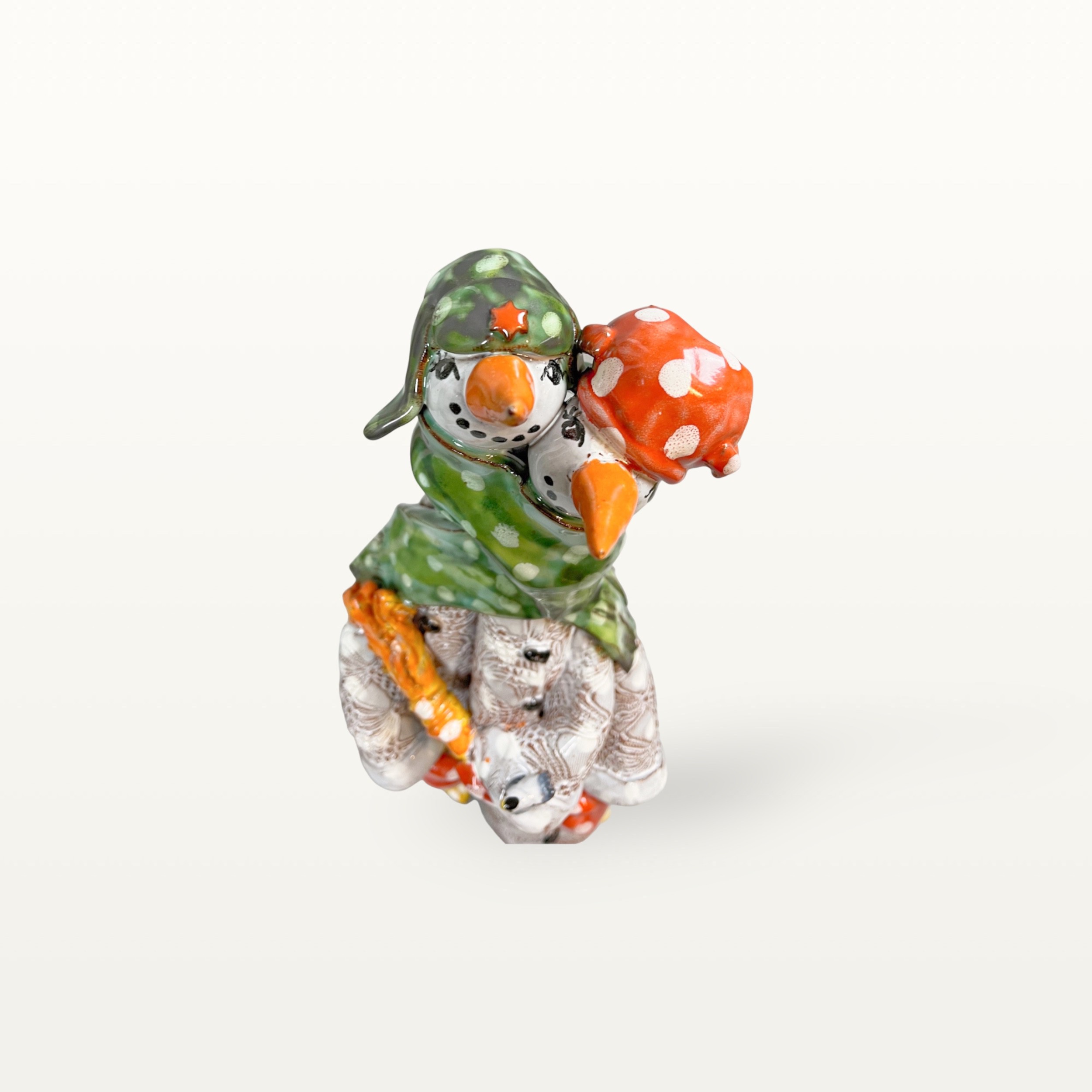 Niedliche Schneemann-Pärchen Keramik Figur 4 Niedliche Schneemann-Pärchen Keramik Figur – Bild 4