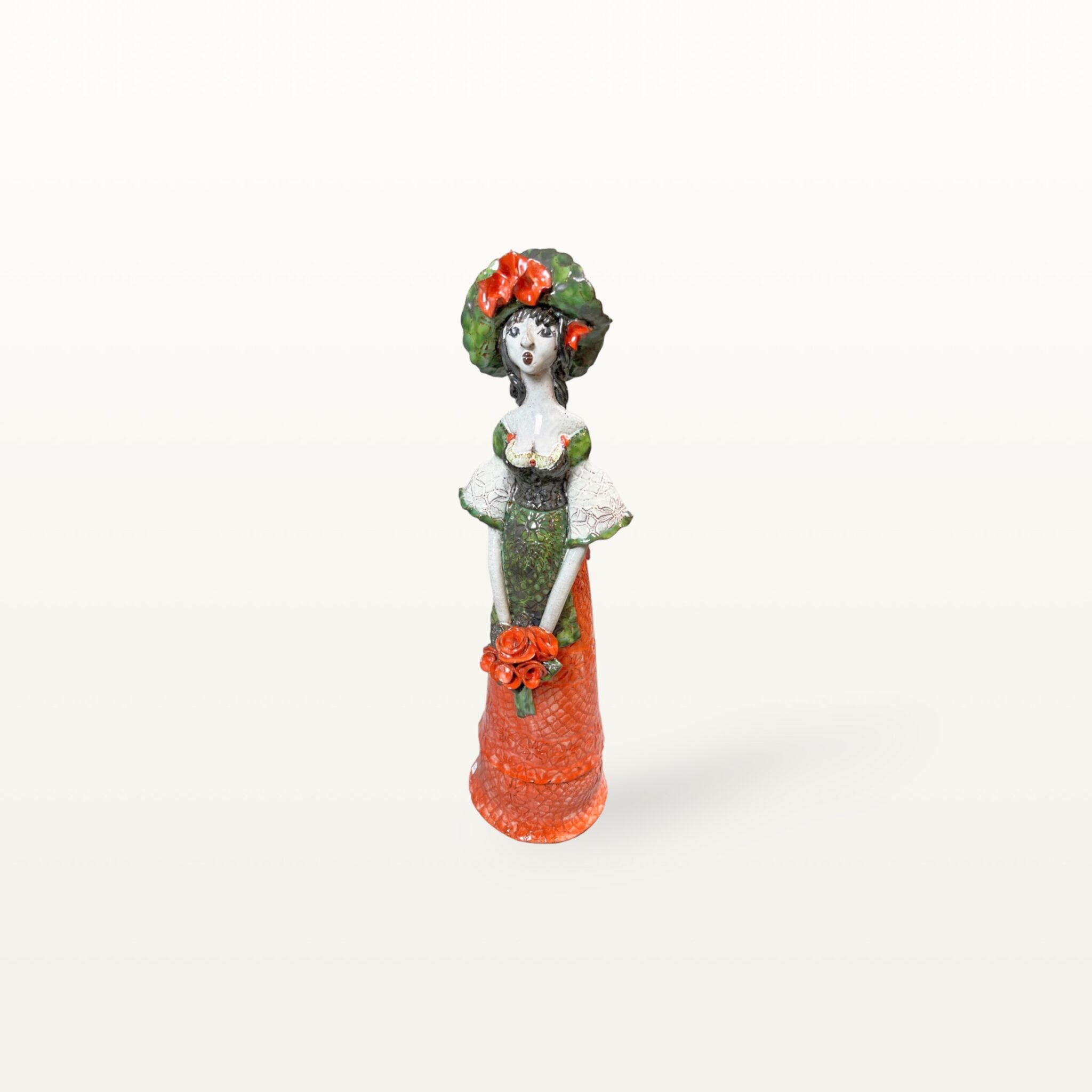 Blumenhafte Keramik Figur als Gärtnerin 2 Blumenhafte Keramik Figur als Gärtnerin – Bild 2