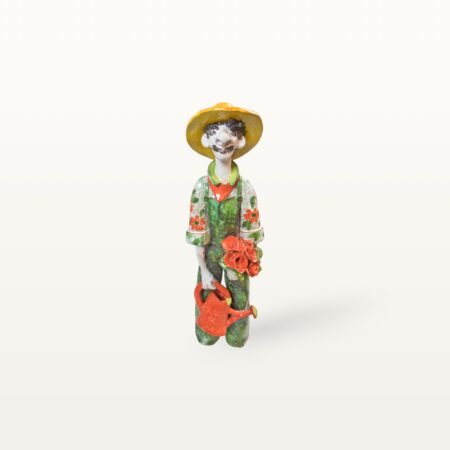 Alternative view of Handgemachte Keramik Figur als Gärtner mit Blumenstrauß