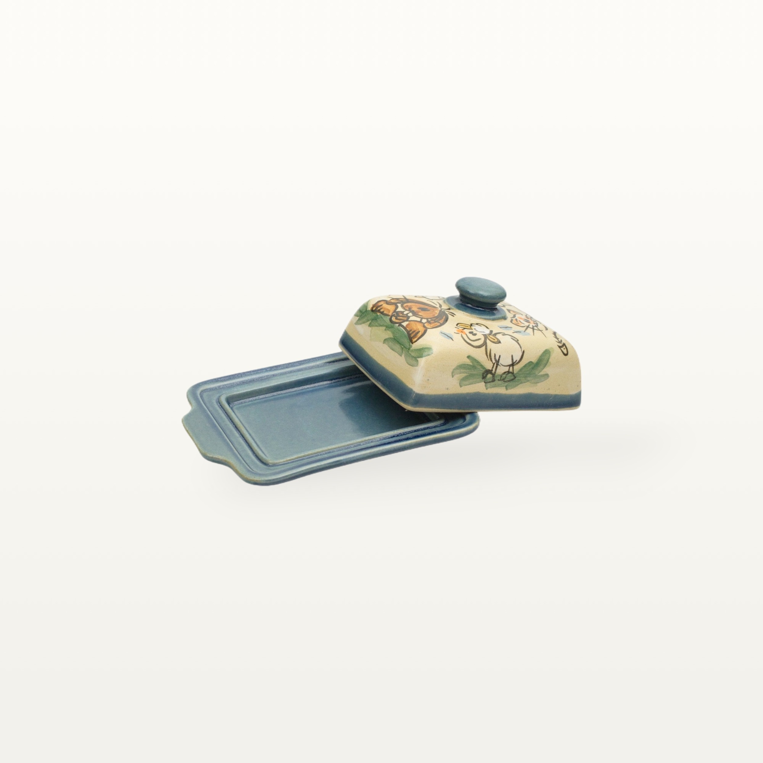 Alternative view of Butterdose Katze Hase Schaf - Tierfreunde - Blau