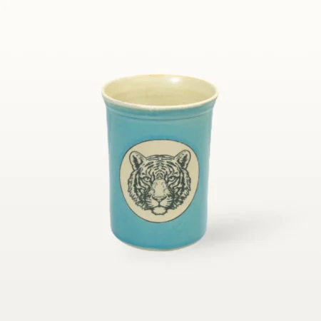 Große Tasse - Graphico Natur - Tiger - Türkis