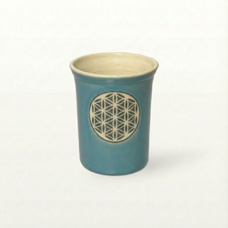 Große Tasse - Graphico Natur - Blume des Lebens - Türkis