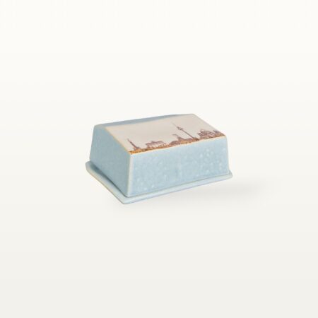 Minimalistische Butterdose mit Motiv von Berlin