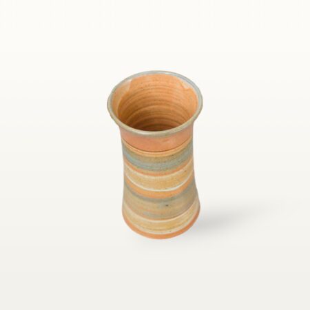 Keramikvase - Shino - Blau-Bunt gestreift 6 Keramikvase - Shino - Blau-Bunt gestreift – Bild 2