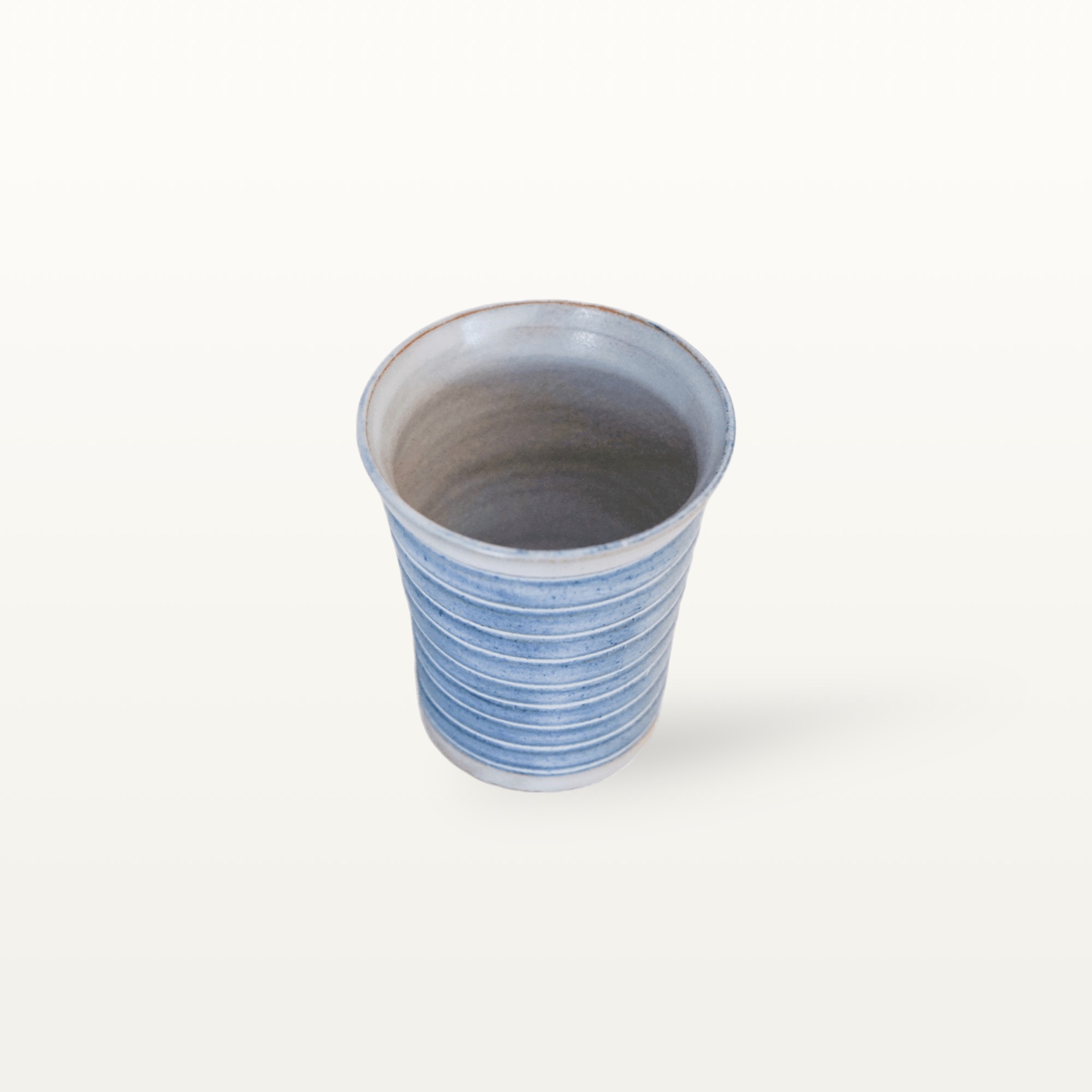 Konischer Becher "Feinstrich Blau" - Geringelt 4 Konischer Becher "Feinstrich Blau" - Geringelt – Bild 4