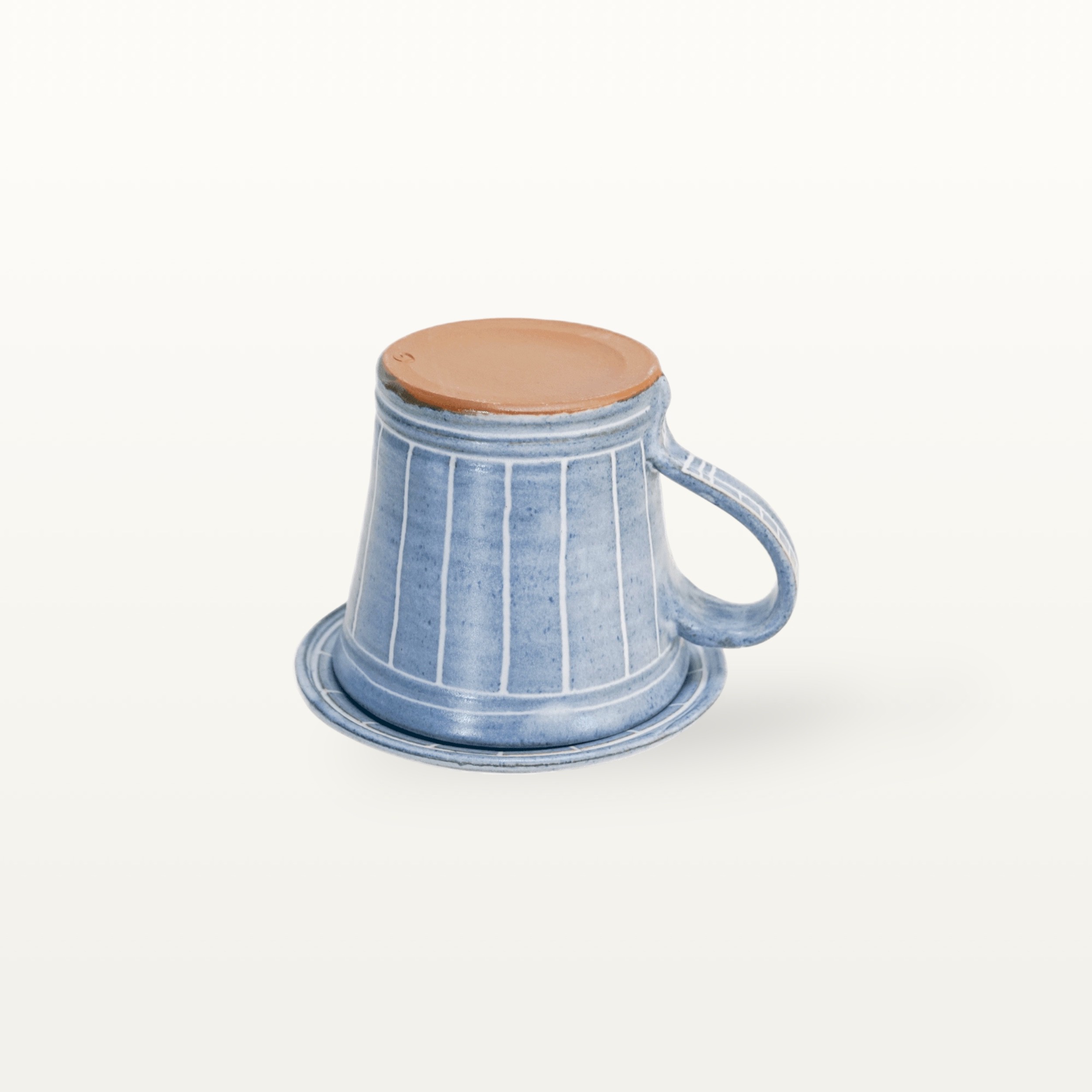 Konische Tasse mit Untertasse "Feinstrich Blau" 4 Konische Tasse mit Untertasse "Feinstrich Blau" – Bild 4