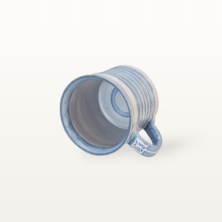 Zylindrische Tasse "Feinstrich Blau" - geringelt 7