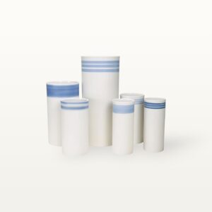 Keramik Zylindervase mit blauem Streifen